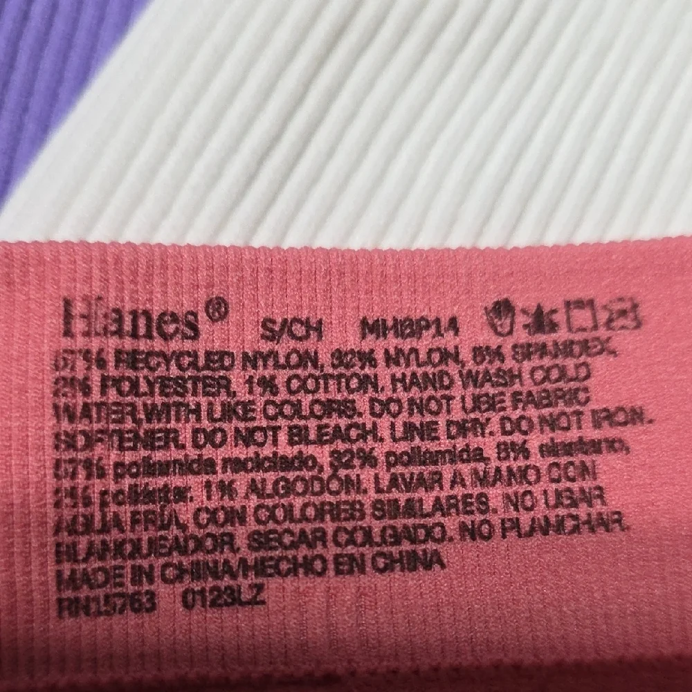 3‎ NWT Hanes Women's Ribbed Boxer Briefs in Pink, White, and Purple Small - Picture 7 of 7